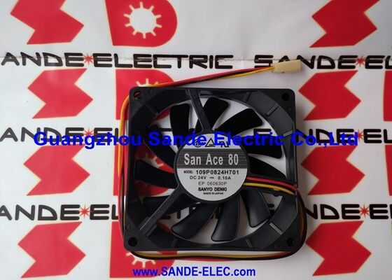 Sanyo Denki Fan 3-kabel DC24V 0.10A SanAce80 109P0824H701 dalam stok 1O9PO824H7O1