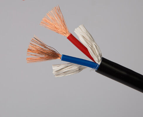 Kabel daya inti tembaga 2 inti RVV0.5 0.75 1.0 1.5 2.5 4 kawat monitor lapisan lunak persegi